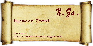Nyemecz Zseni névjegykártya
